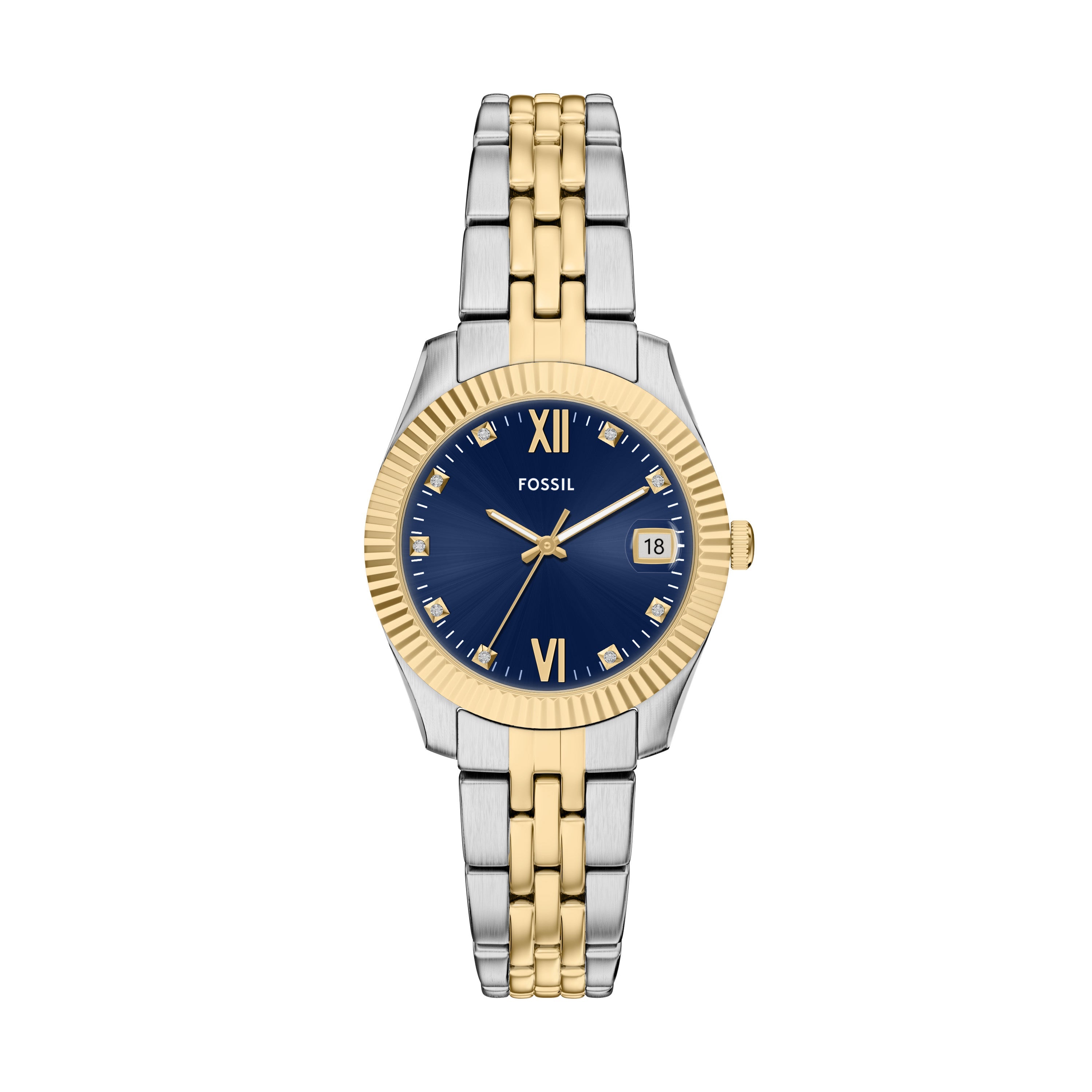 Fossil Scarlette Three Hand Two Tone Stainless Steel Woman's Watch | ES5443