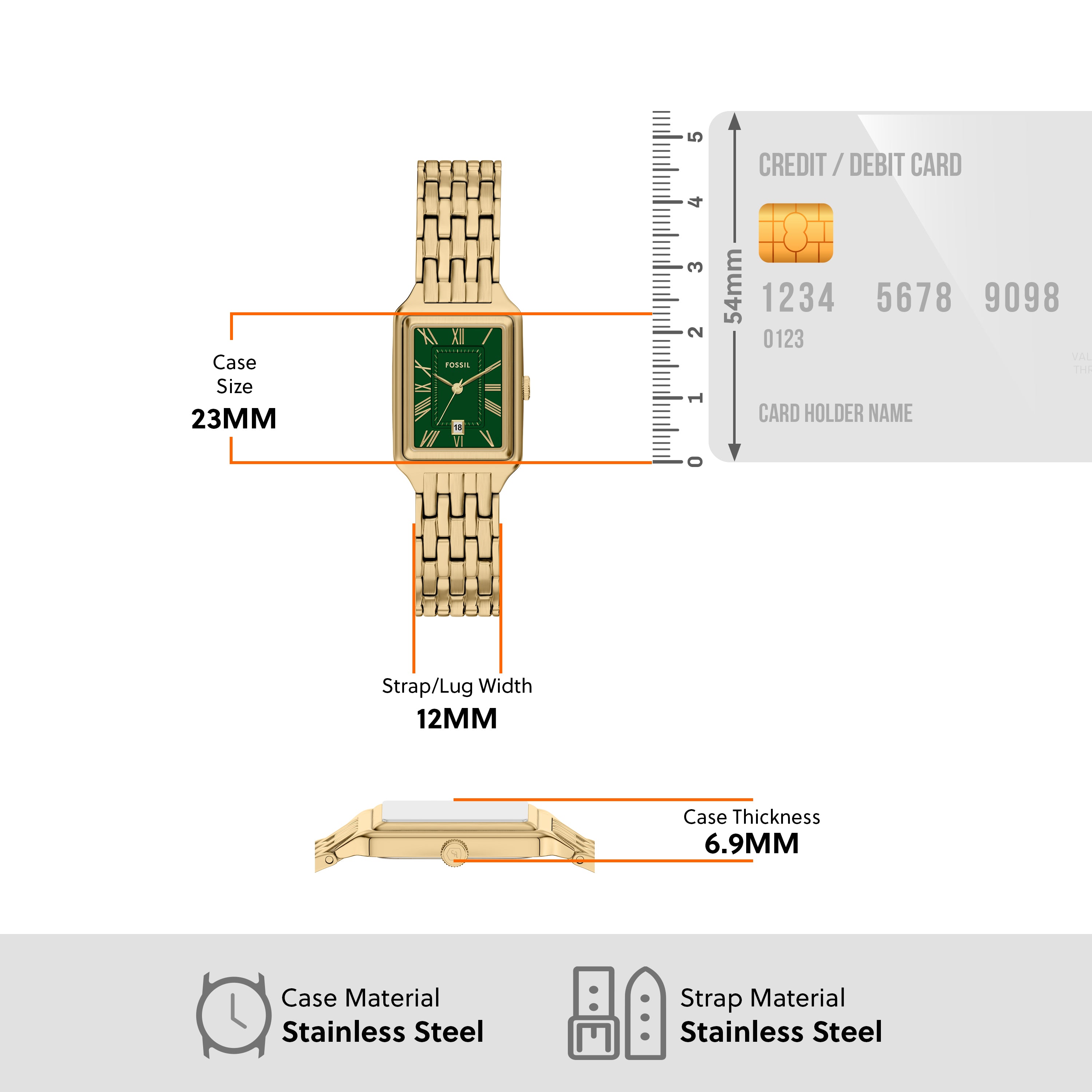 Fossil Raquel Three Hand Gold Stainless Steel Women's Watch | ES5452