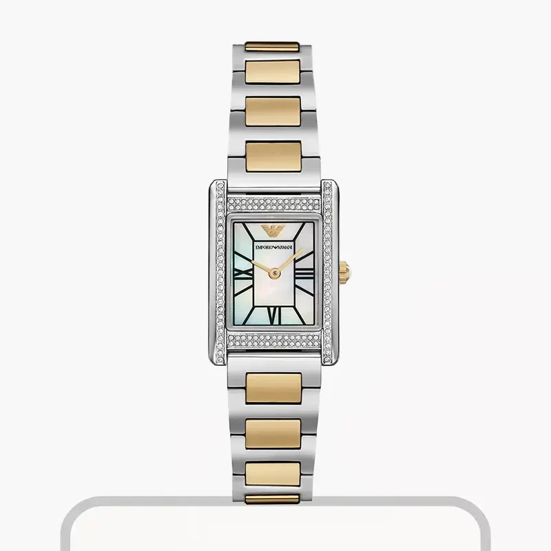 Emporio Armani Genni Silver Dial Two-tone Women's Watch | AR11642