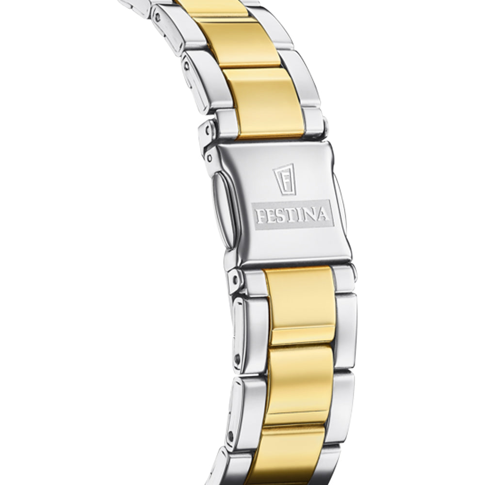 Festina Mademoiselle Quartz Blue Dial Two Tone Gold PVD Stainless Steel Women's Watch | F20594/1