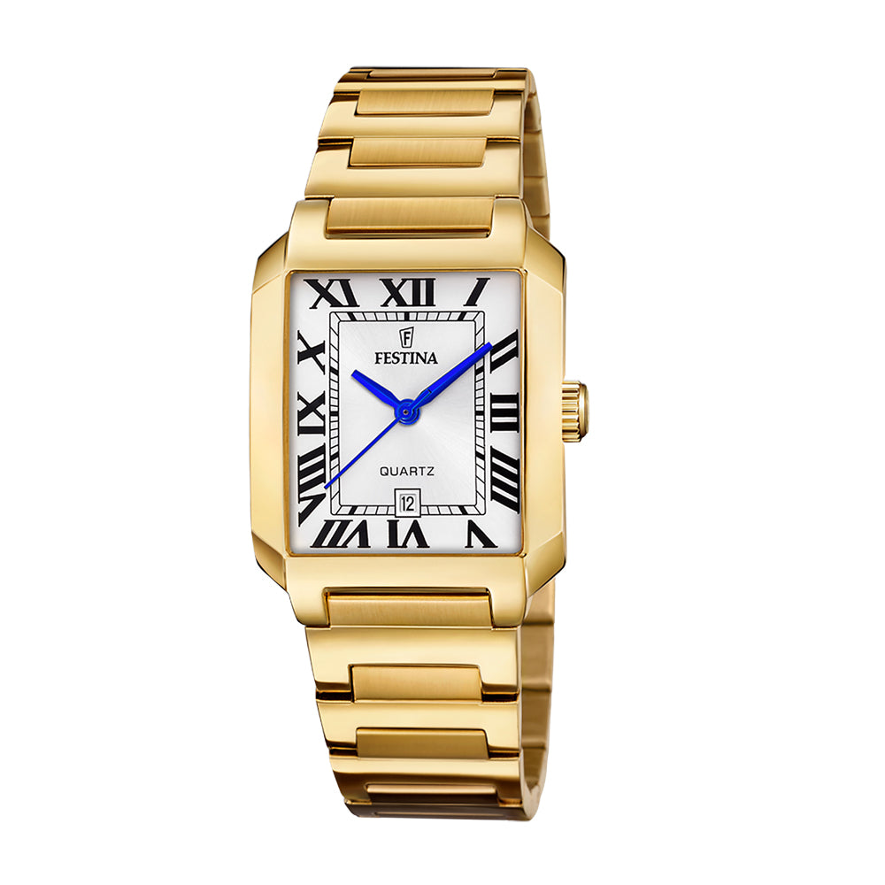 Festina On The Square Quartz Rectangular Gold PVD Stainless Steel Women's Watch | F20680/1