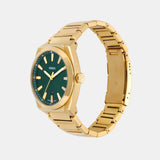 Fossil Everett Green Dial Gold Strap Analog Men's Watch | FS6090