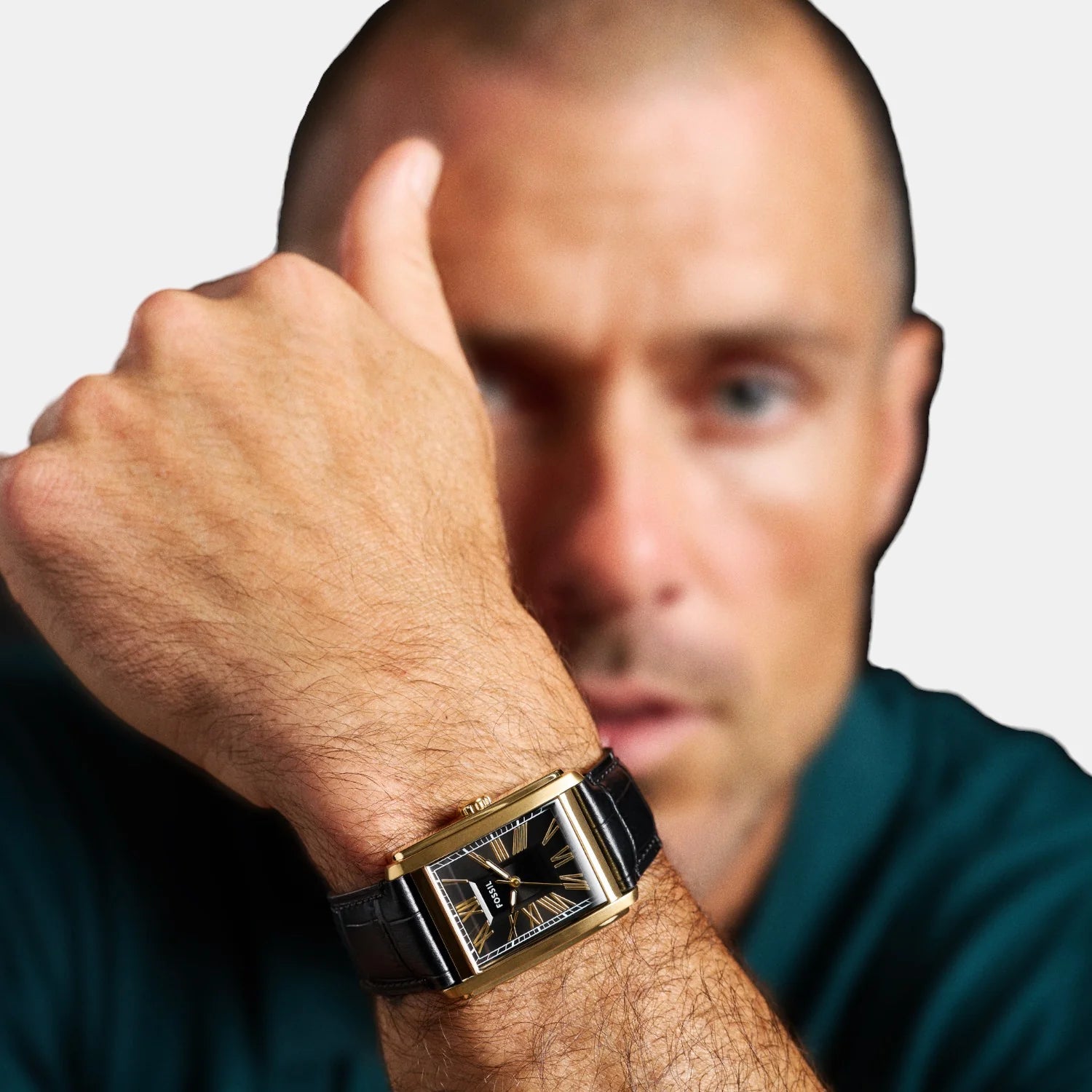 Fossil Quartz Black Dial Analog Leather Watch Men's Watch | FS6091