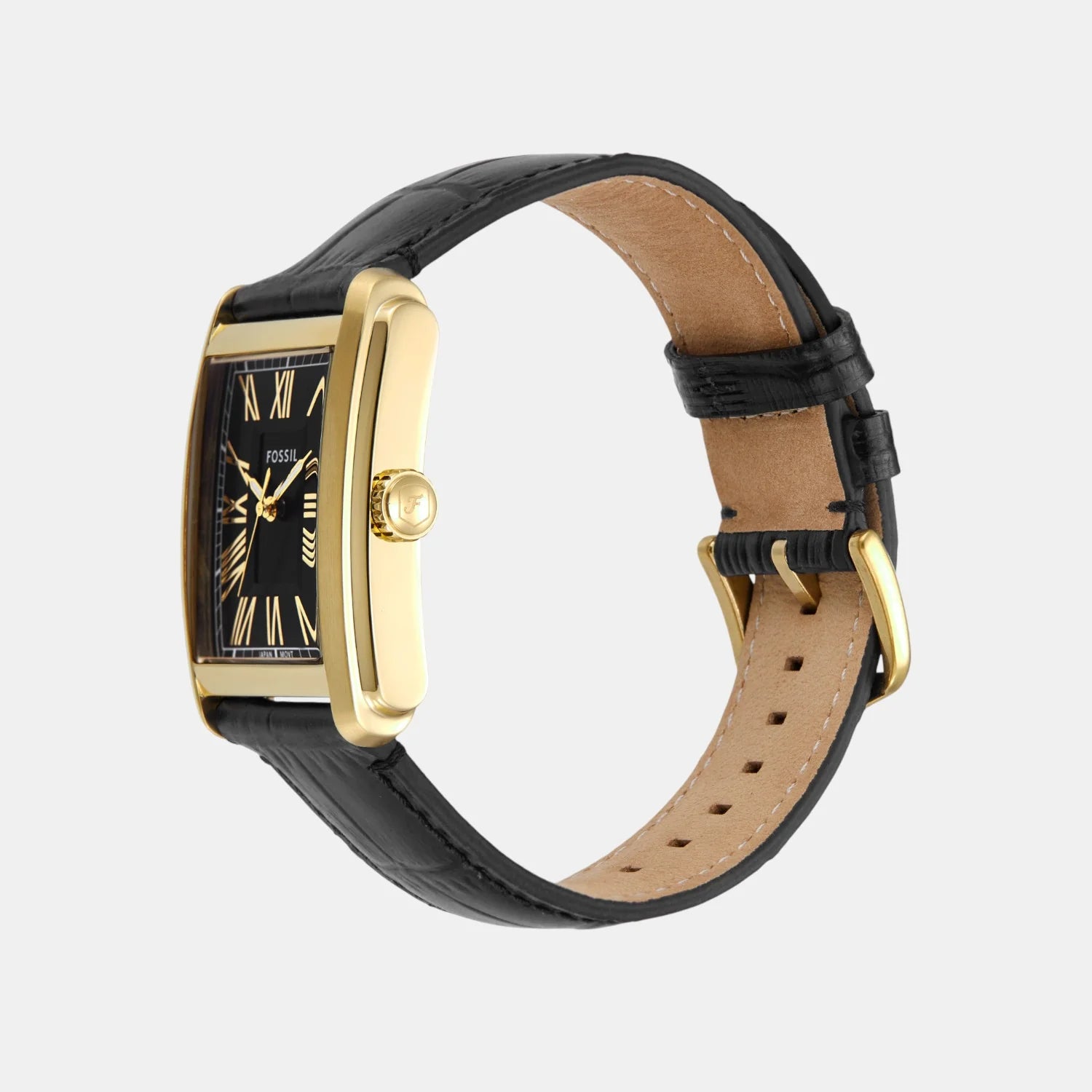 Fossil Quartz Black Dial Analog Leather Watch Men's Watch | FS6091