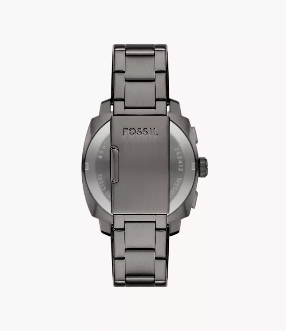 Fossil Machine Chronograph Smoke Stainless Steel Men's Dress Watch | FS6098