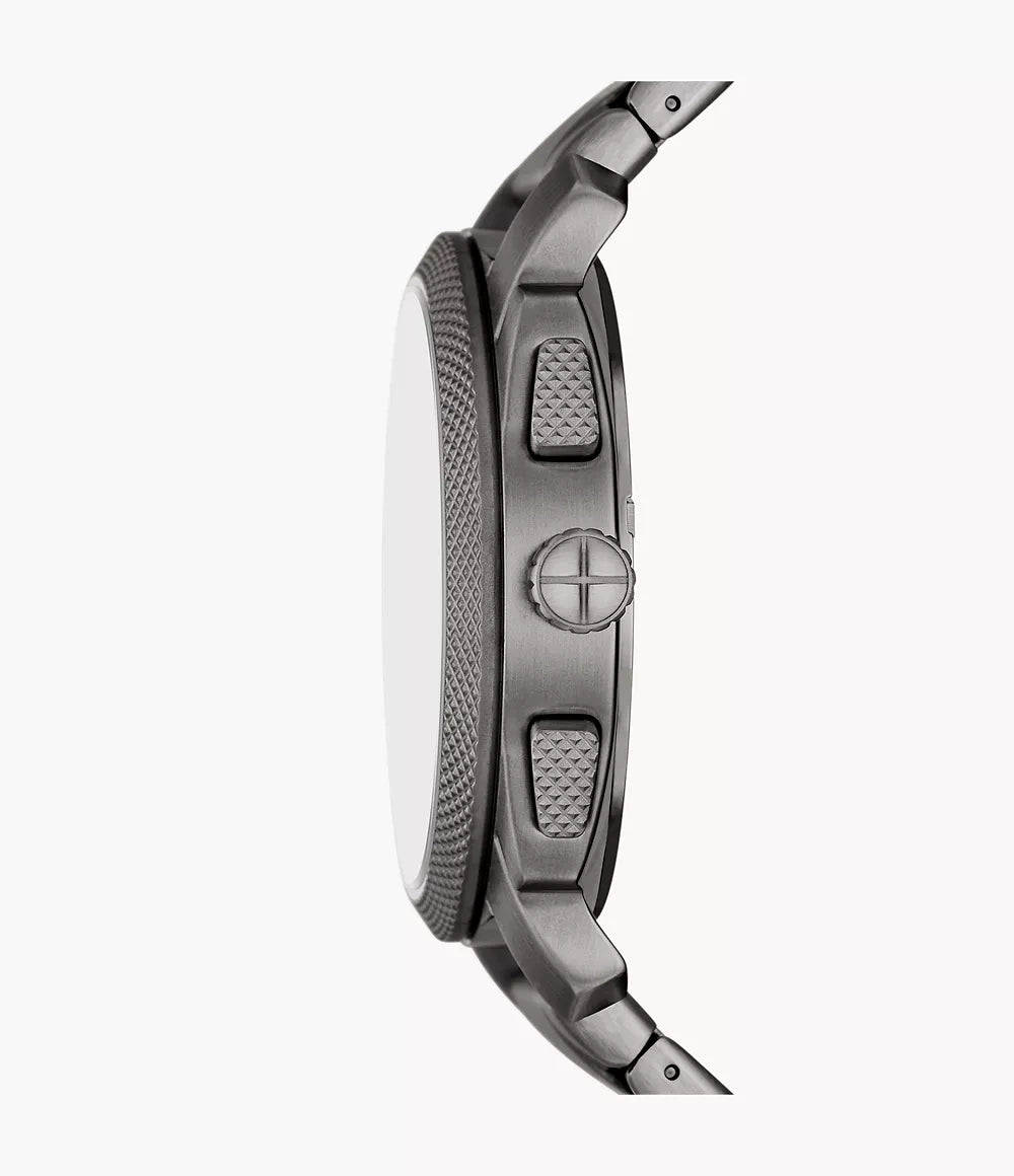 Fossil Machine Chronograph Smoke Stainless Steel Men's Dress Watch | FS6098