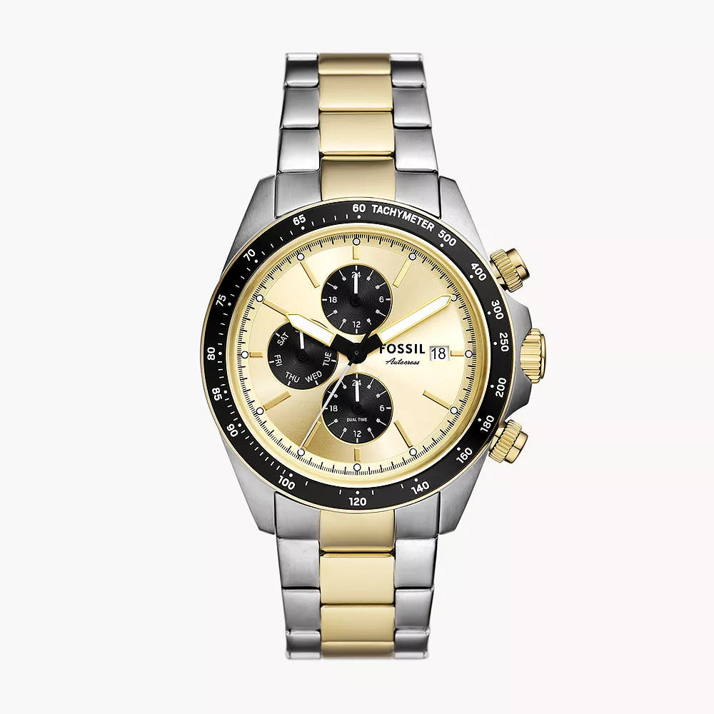 Fossil Autocross Champagne & Gold Stainless Steel 42mm Men's Watch | FS6126