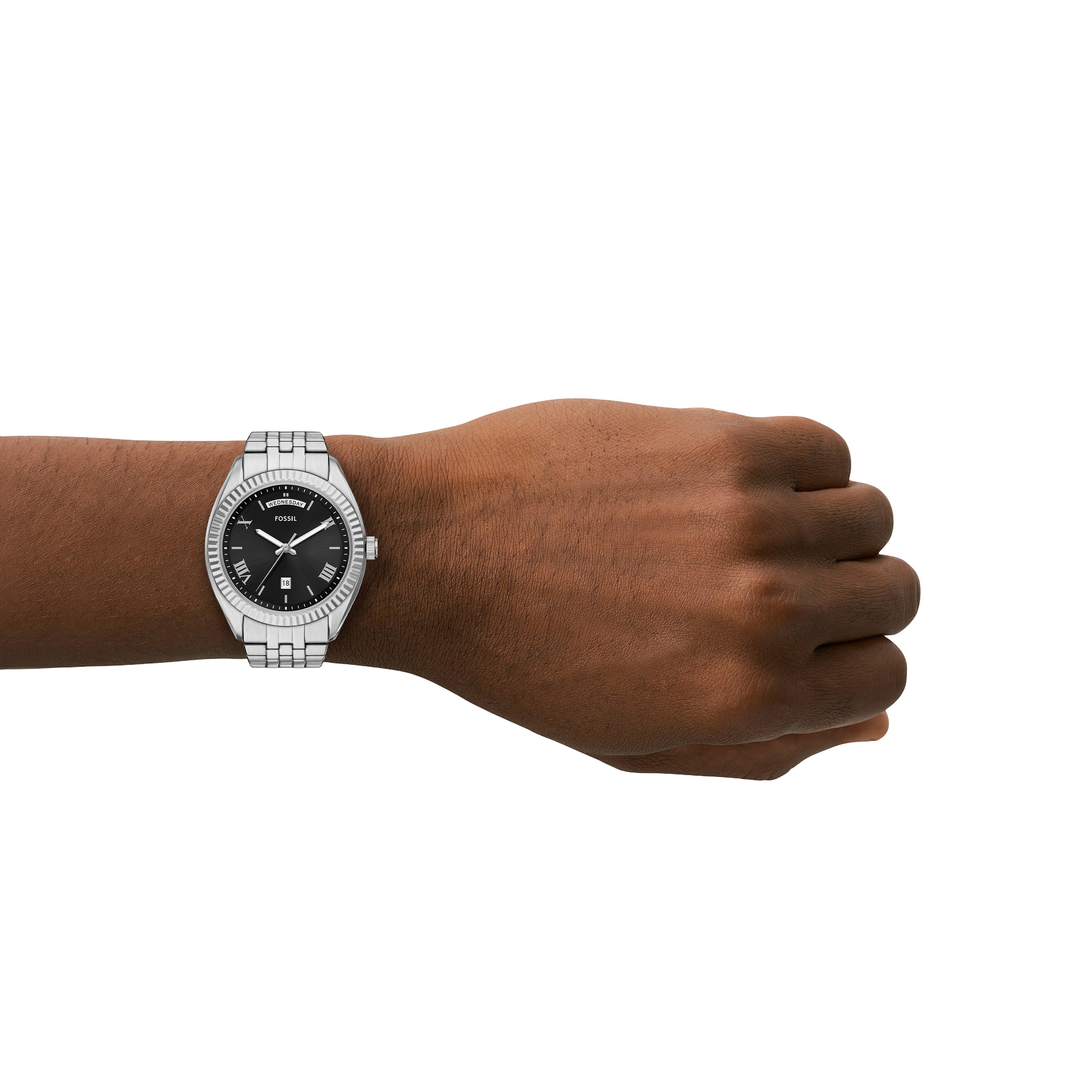 Fossil Campbell Three-Hand Day-Date Stainless Steel Men's Watch | FS6139