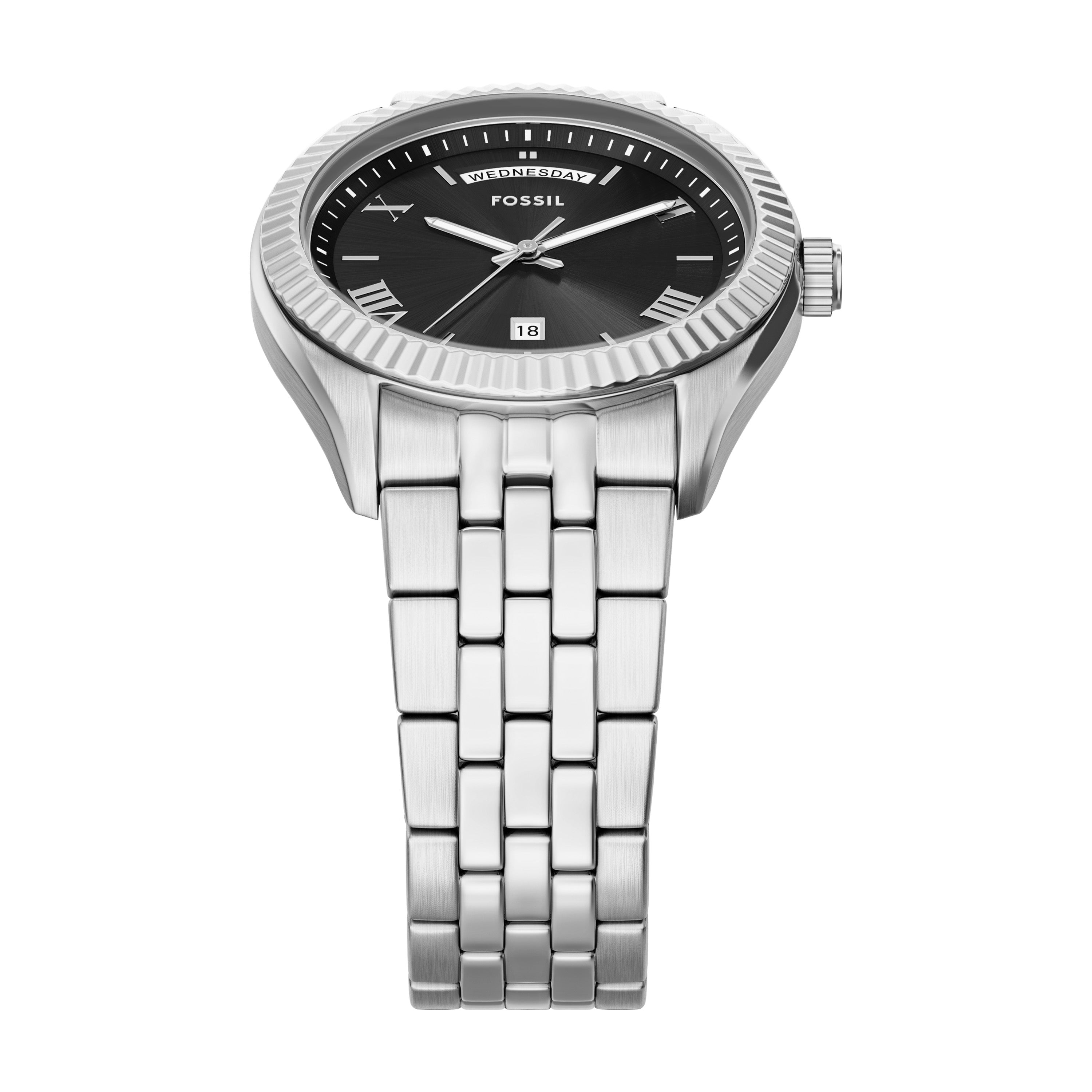 Fossil Campbell Three-Hand Day-Date Stainless Steel Men's Watch | FS6139