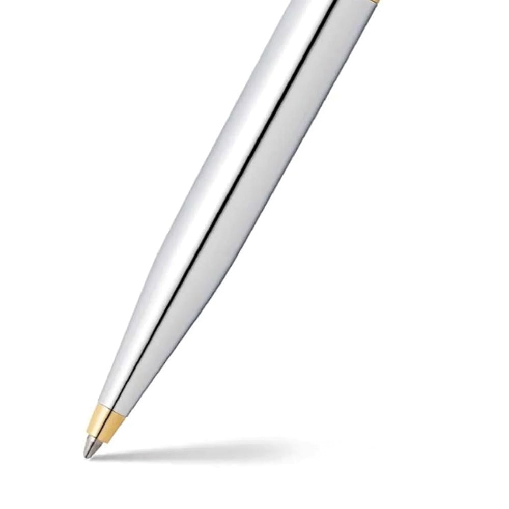 Sheaffer Polished Chrome with gold plated trims VFM Ballpoint Pen with Small Notebook Gift Set | G2942251-4