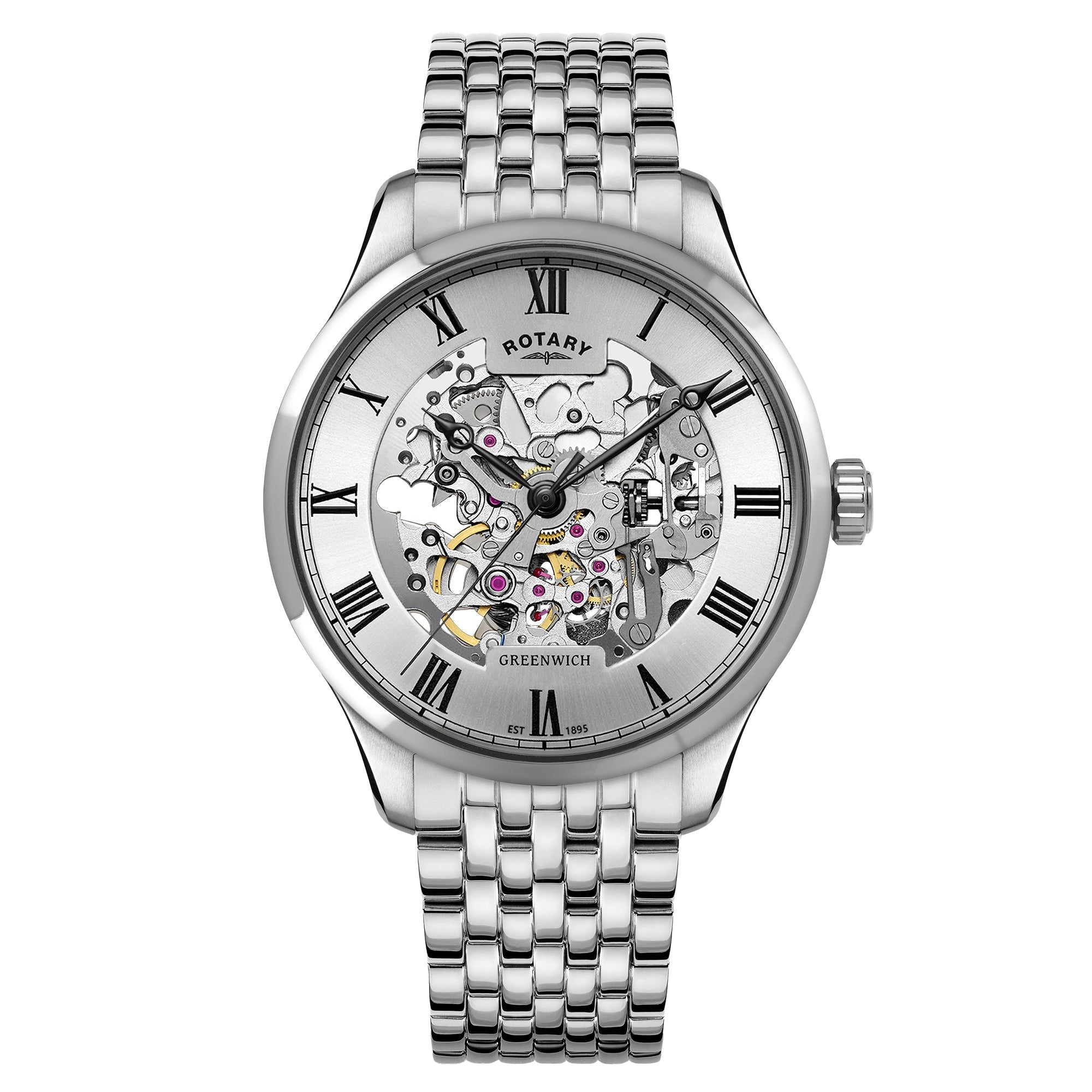 Rotary Men's Greenwich Skeleton Automatic Steel Watch | GB02940/06