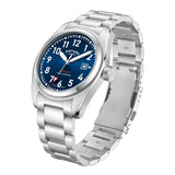 Rotary Commando Pilot Automatic Silver Stainless Steel Men's Dress Watch | GB05470/52