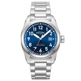 Rotary Commando Pilot Automatic Silver Stainless Steel Men's Dress Watch | GB05470/52