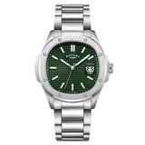 Rotary Apex 100 Green Dial Calendar Stainless Steel Men's Watch | GB05575/24