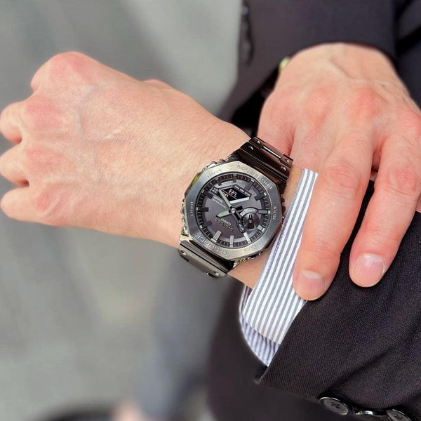 Casio Full Metal G-Shock Black Dial Stainless Steel Men’s Watch | GM-B2100BD-1ADR