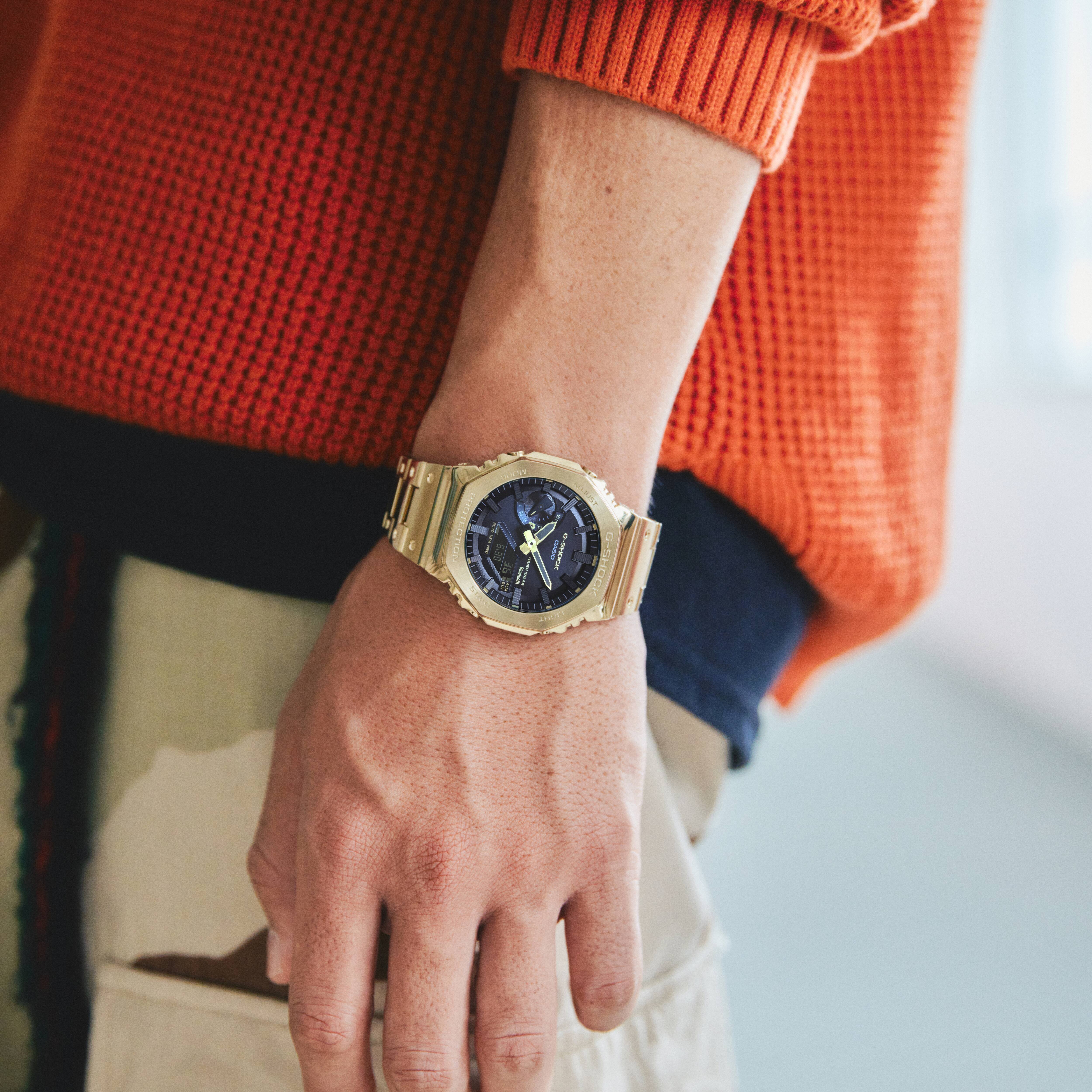 Casio G-Shock Black Dial Gold Stainless Steel Men’s Watch | GM-B2100GD-9ADR