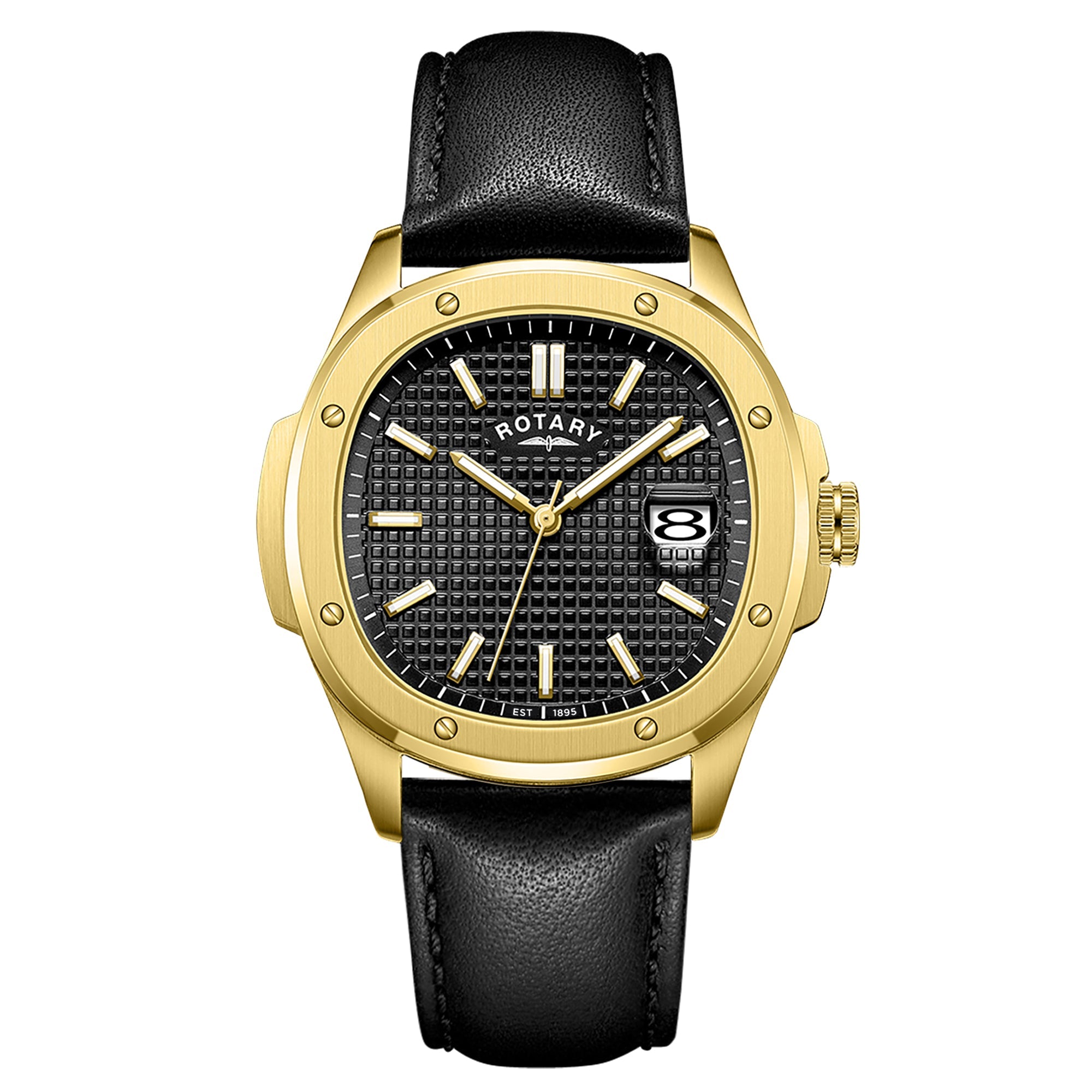 Rotary Men's Apex100 Square Gold PVD Leather Watch | GS05578/04