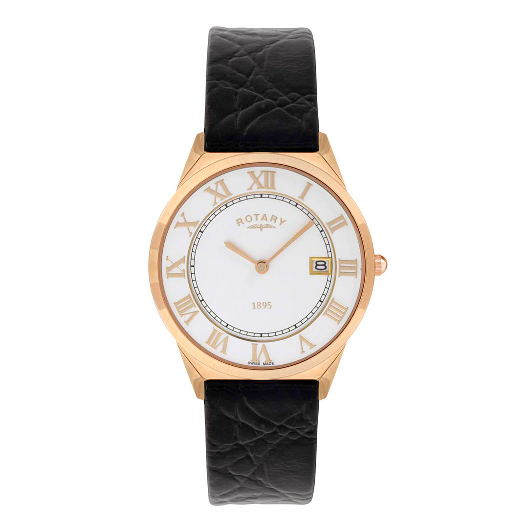 Rotary Ultra Slim Rose Gold Dial and Rose Gold Leather 35mm Men's Watch | GS08003/01