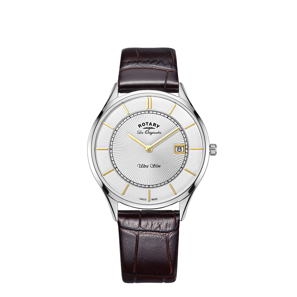 Rotary Ultra Slim White Dial and White Leather Unisex Watch | GS90800/02