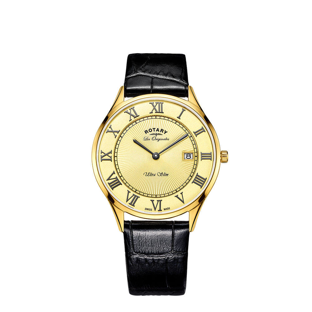 Rotary Ultra Slim Champagne Dial Unisex Watch | GS90803/03