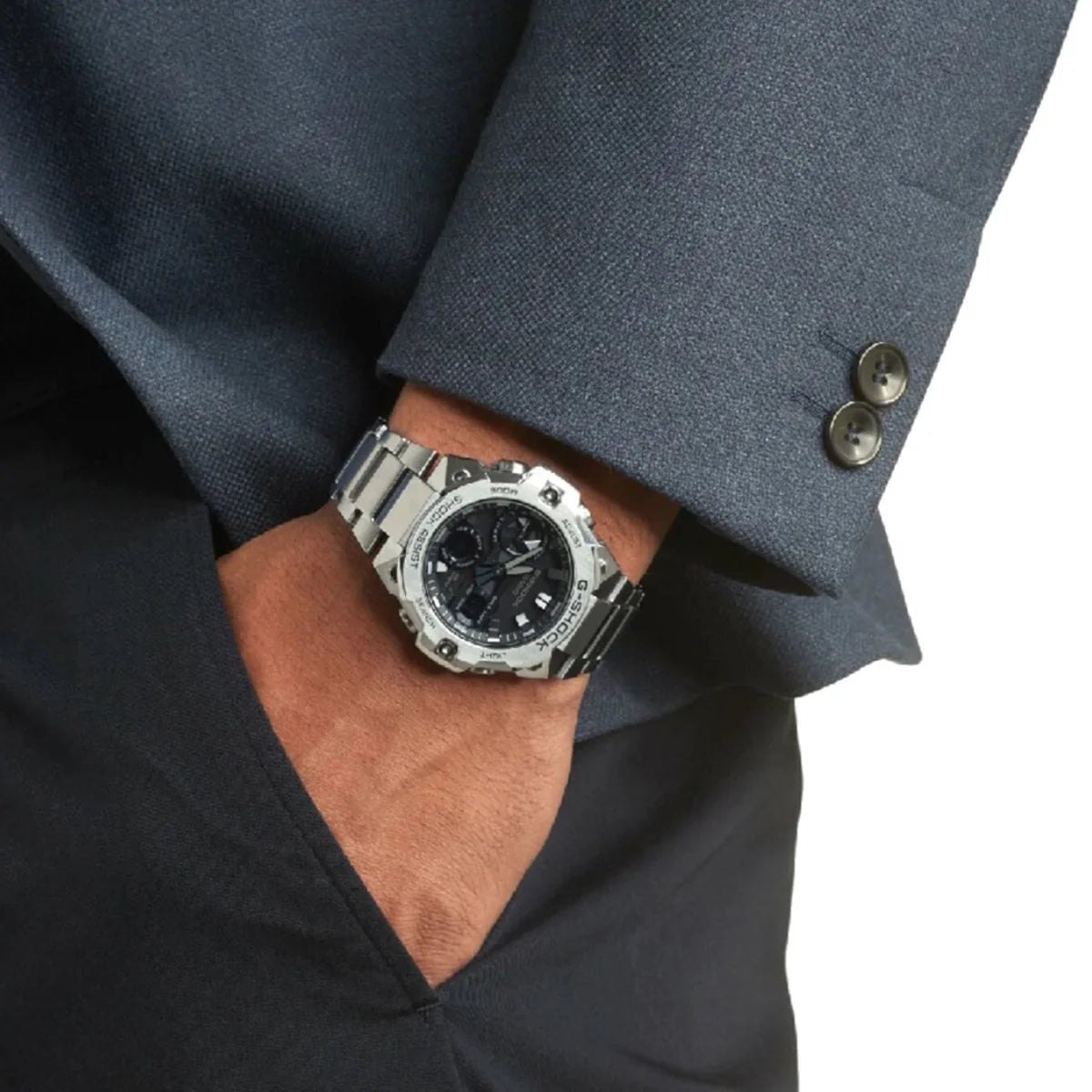 Casio G-Shock Black Dial Automatic Stainless Steel Men’s Watch | GST-B400D-1ADR