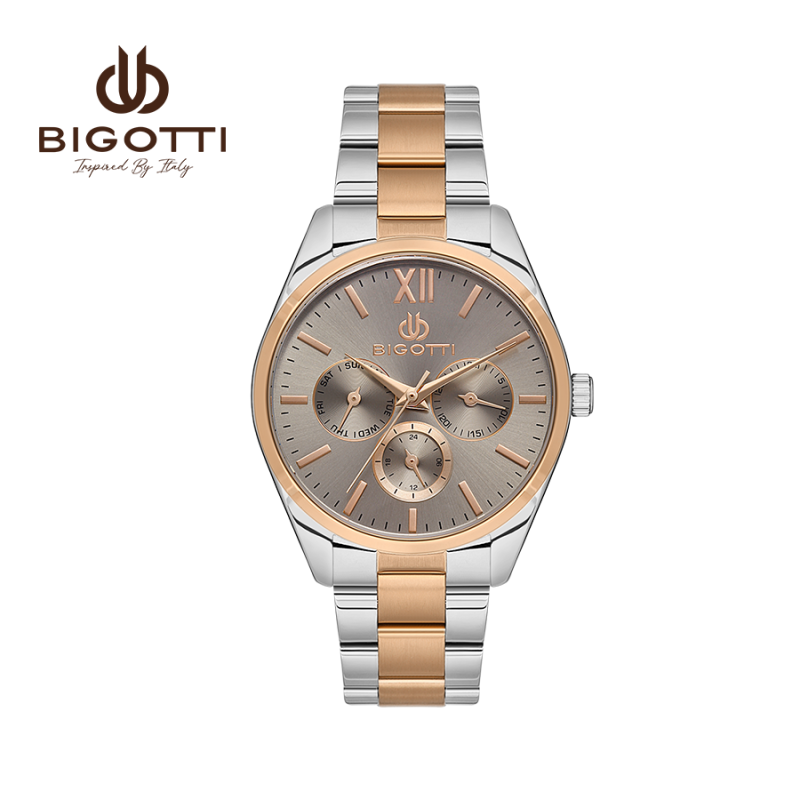 Bigotti Women's Chronograph Rose Gold Silver Elegance | BG.1.10492-5