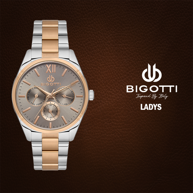 Bigotti Women's Chronograph Rose Gold Silver Elegance | BG.1.10492-5