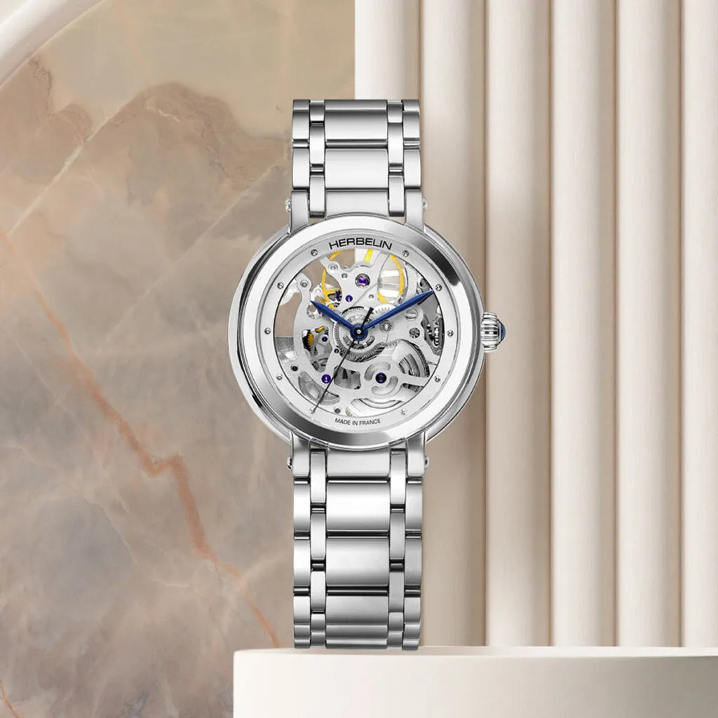 Herbelin Galet Automatic Skeleton Stainless Steel Women's Watch | 1630BSQ12