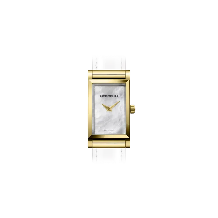 Herbelin Antares Yellow Gold PVD Steel White Mother of Pearl Women's Watch | H17444P09