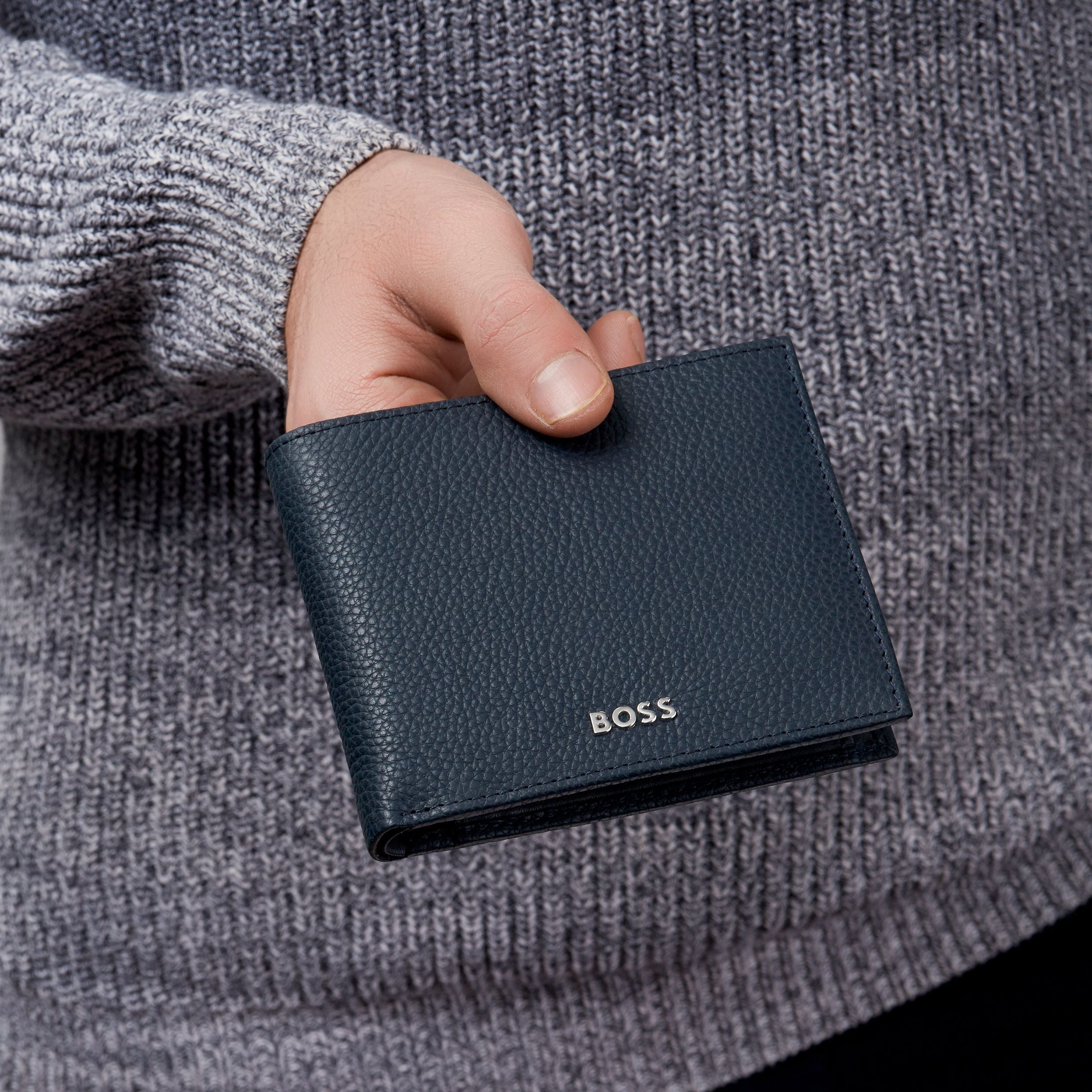 HUGO BOSS HLN416N - Money wallet with flap Classic Grained Navy