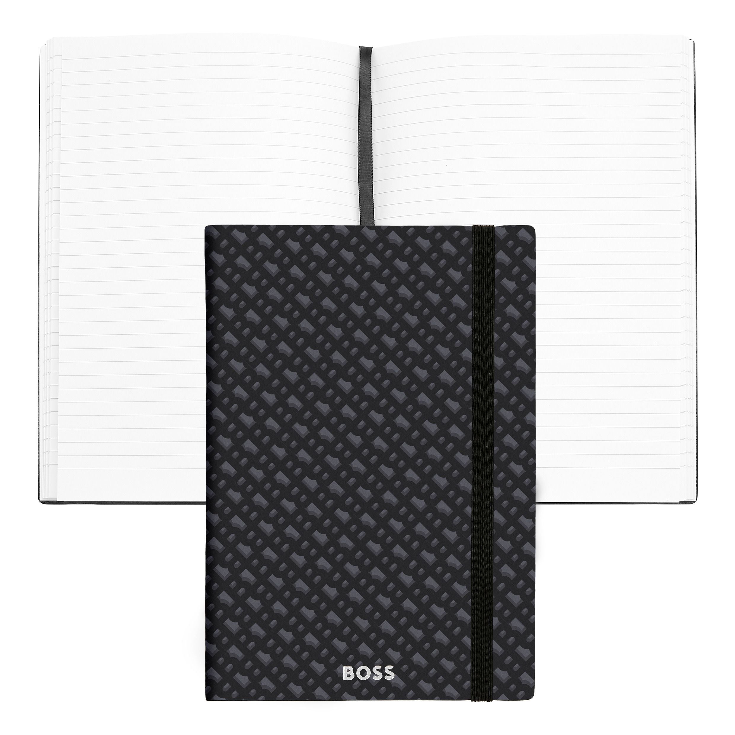 HUGO BOSS Notebook A5 Monogram Grey Lined | HNH412JL