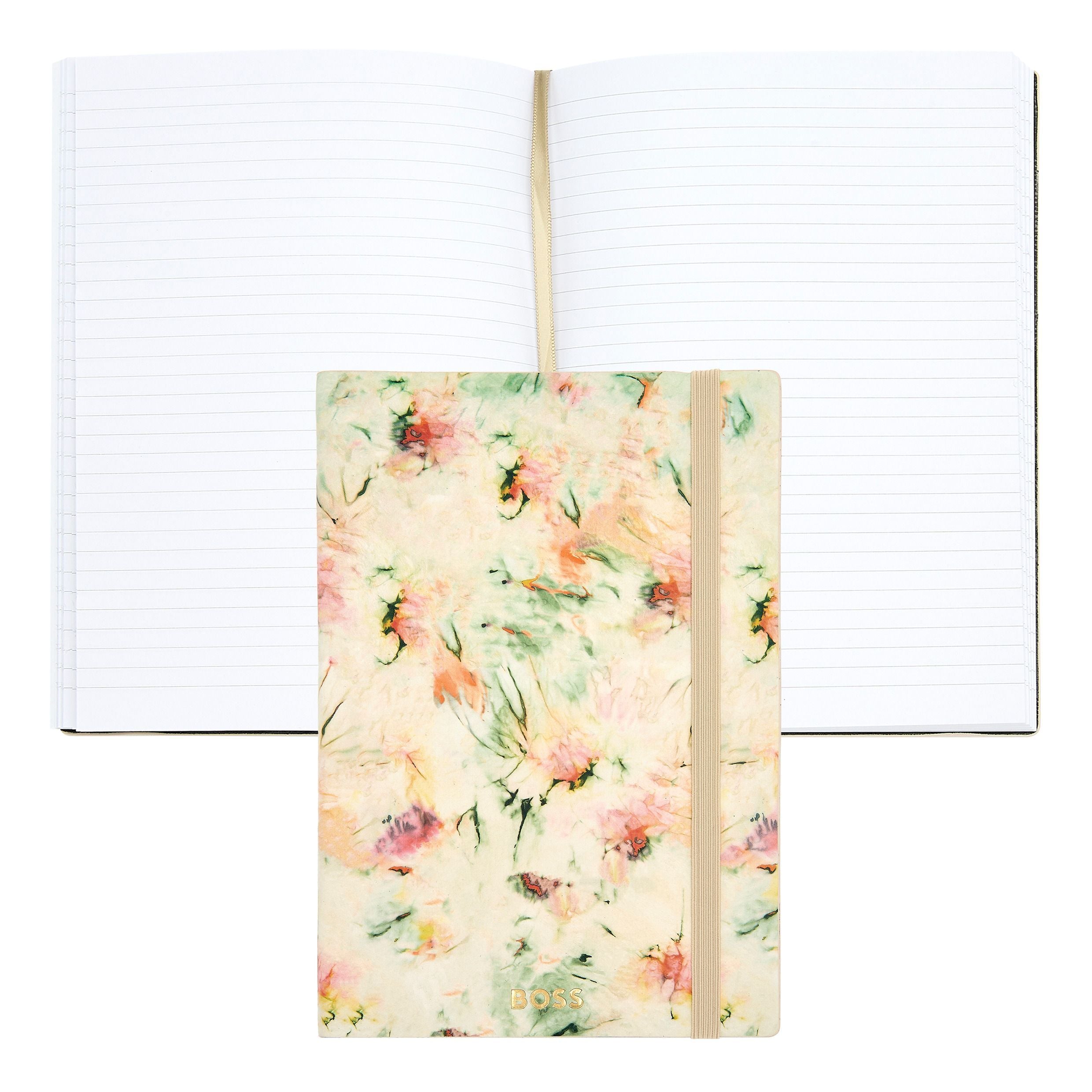 HUGO BOSS Notebook A5 Tie-dye Flower Cream Lined | HNH418GL