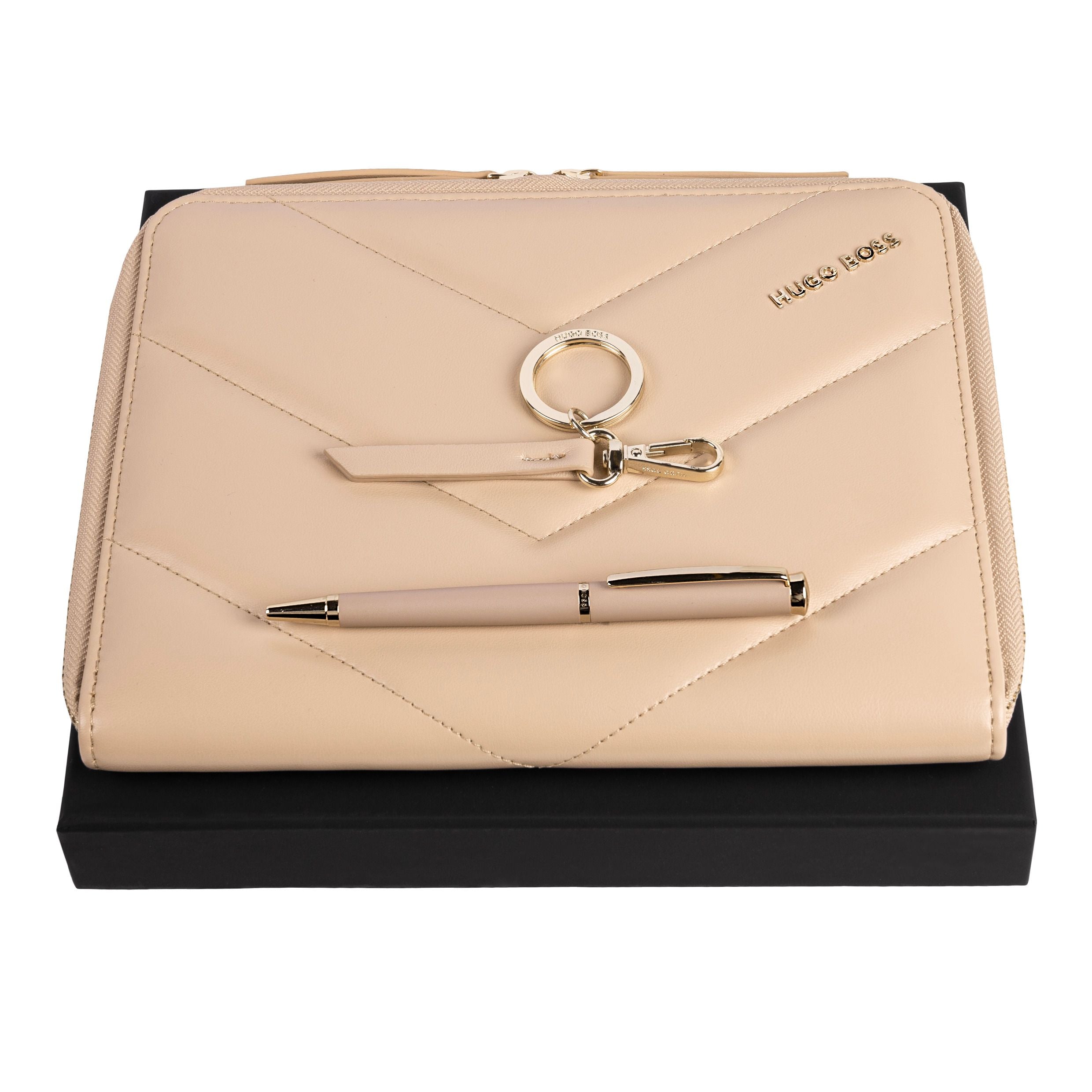 HUGO BOSS HPBKM311X-Set HUGO BOSS Nude (ballpoint pen, conference folder A5 & key ring)