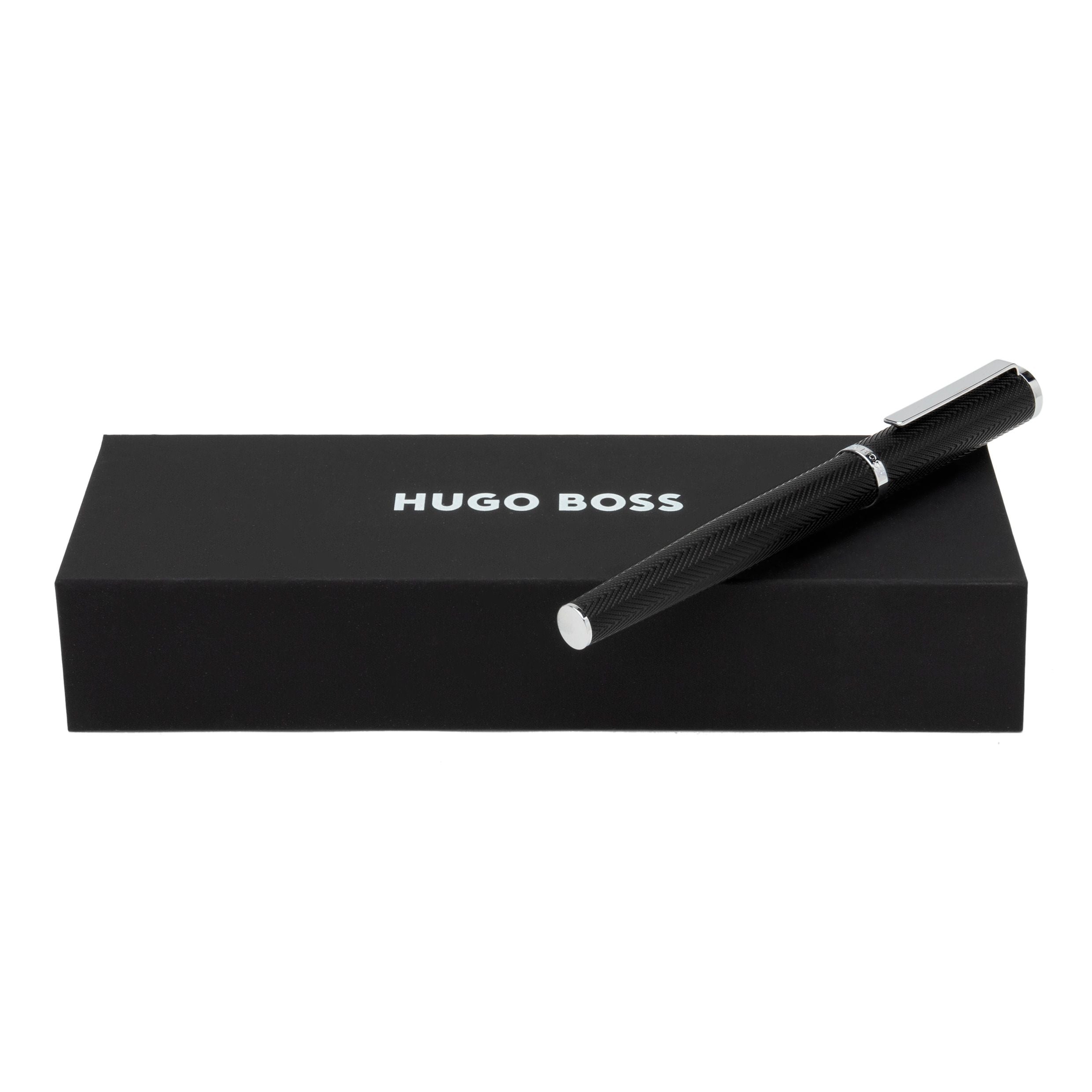 HUGO BOSS HSI1065B-Rollerball pen Formation Herringbone Chrome