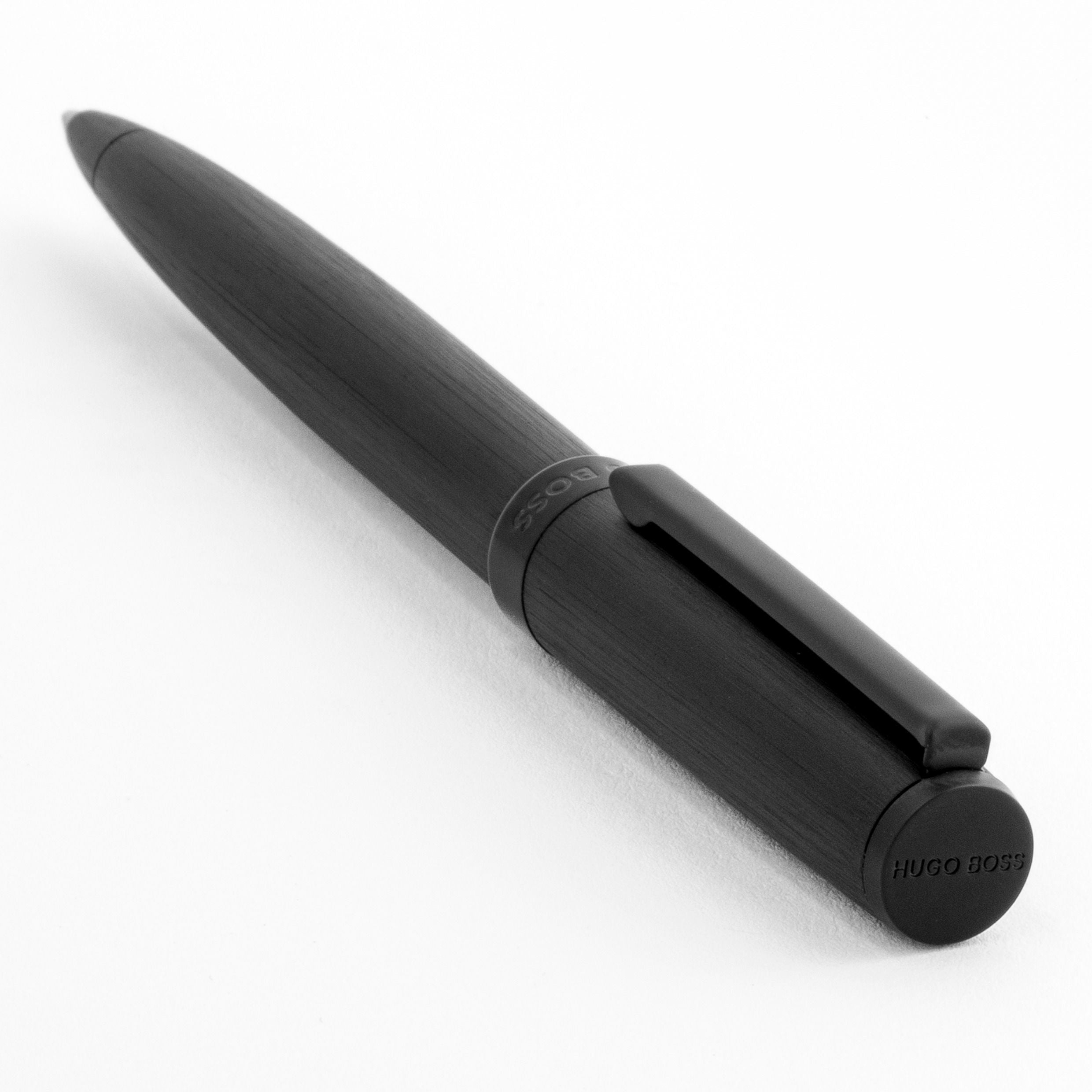 HUGO BOSS Gear Brushed Black Ballpoint Pen | HSK4414A