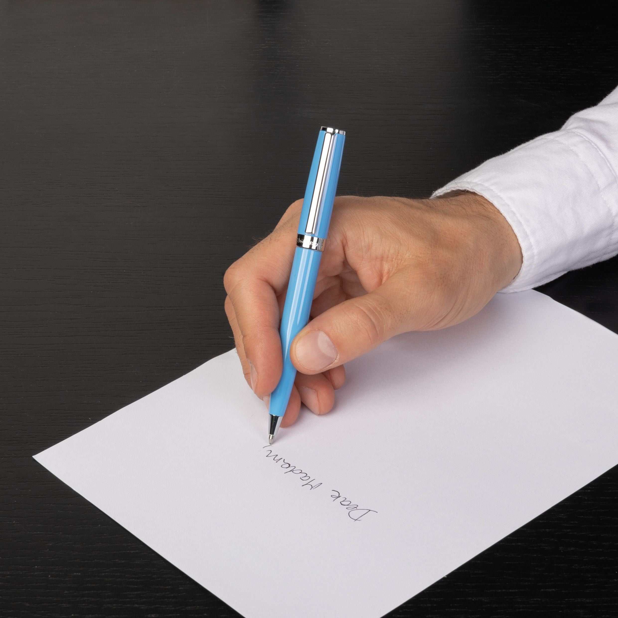 HUGO BOSS HSN2544M-Ballpoint pen Gear Icon Light Blue