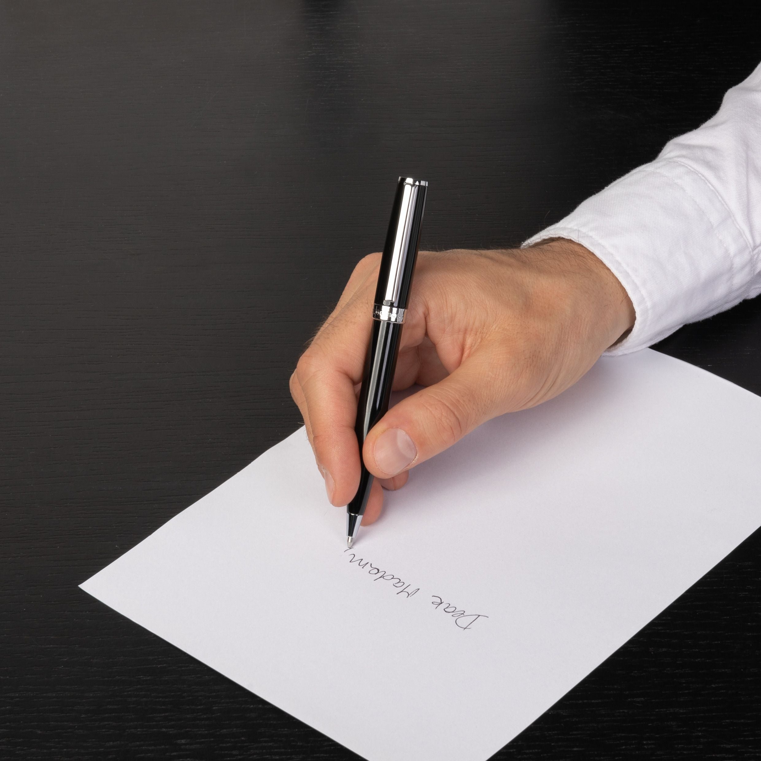 HUGO BOSS HSN2544J-Ballpoint pen Gear Icon Grey