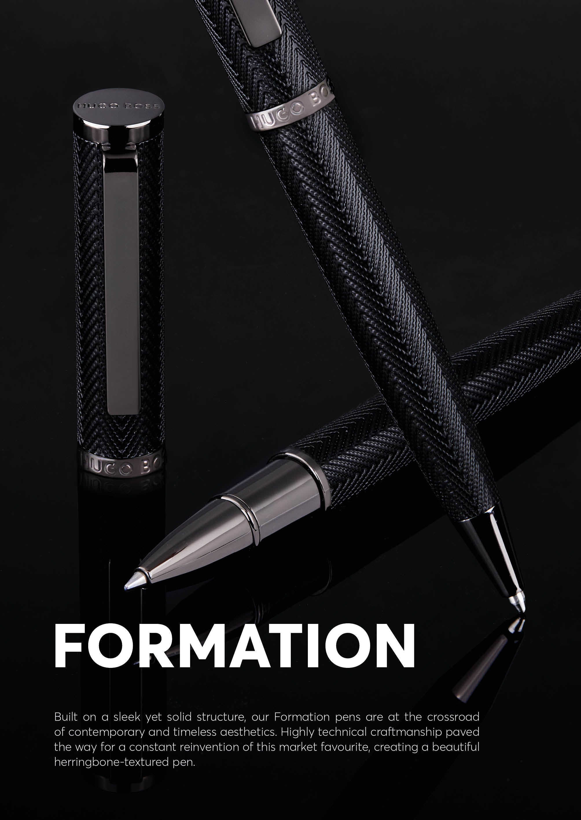 HUGO BOSS HSI1062D-Fountain pen Formation Herringbone Gun