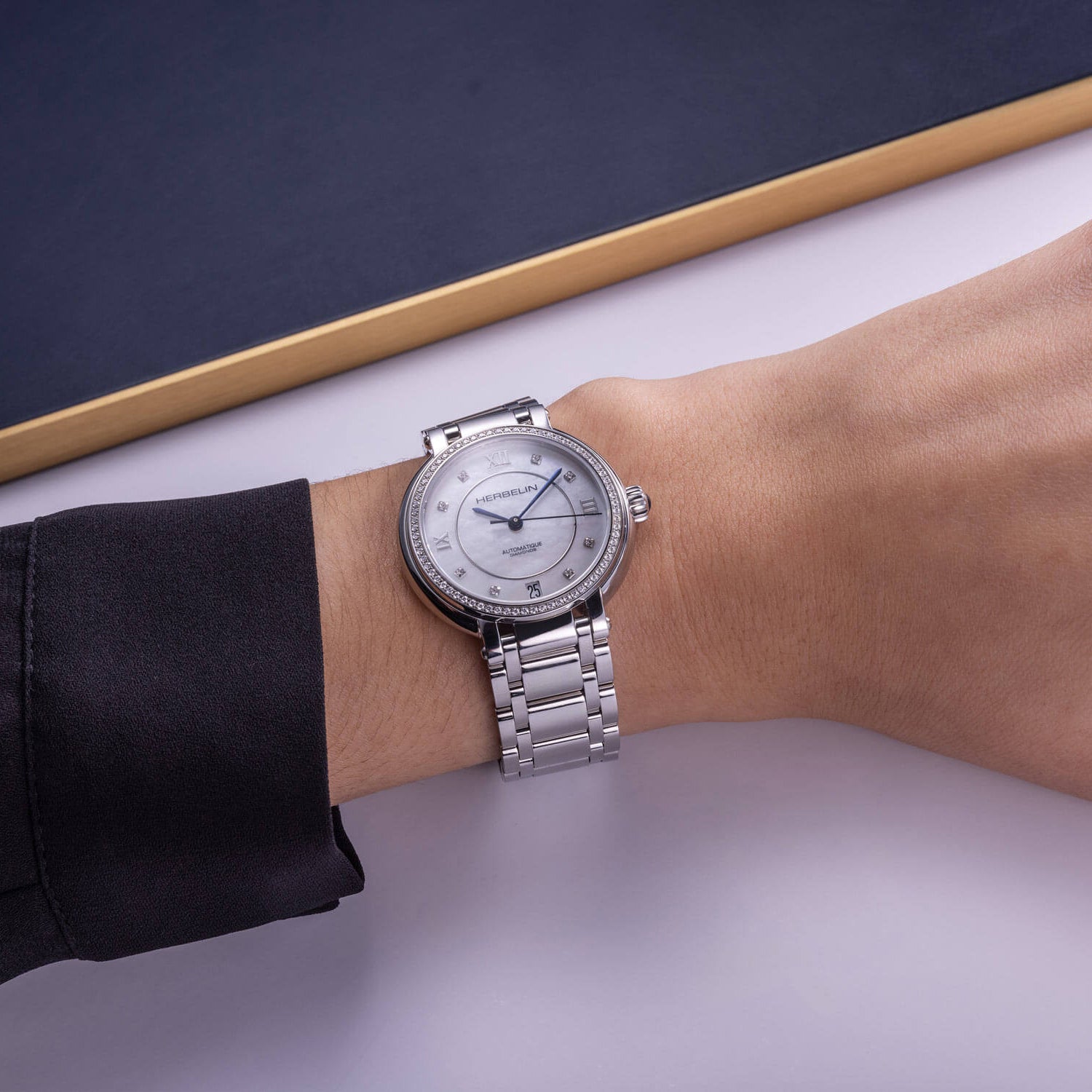 Herbelin Galet Automatic Diamonds Mother of Pearl Women's Watch | 1630B72Y89