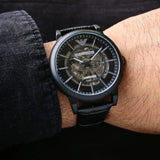 Emporio Armani Automatic Black Leather Men's Watch | AR60008