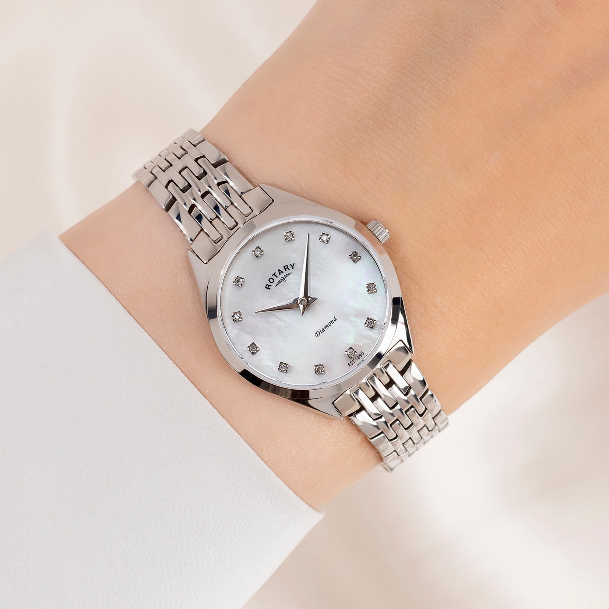 Rotary Women's Ultra Slim Steel Watch | LB08010/07/D