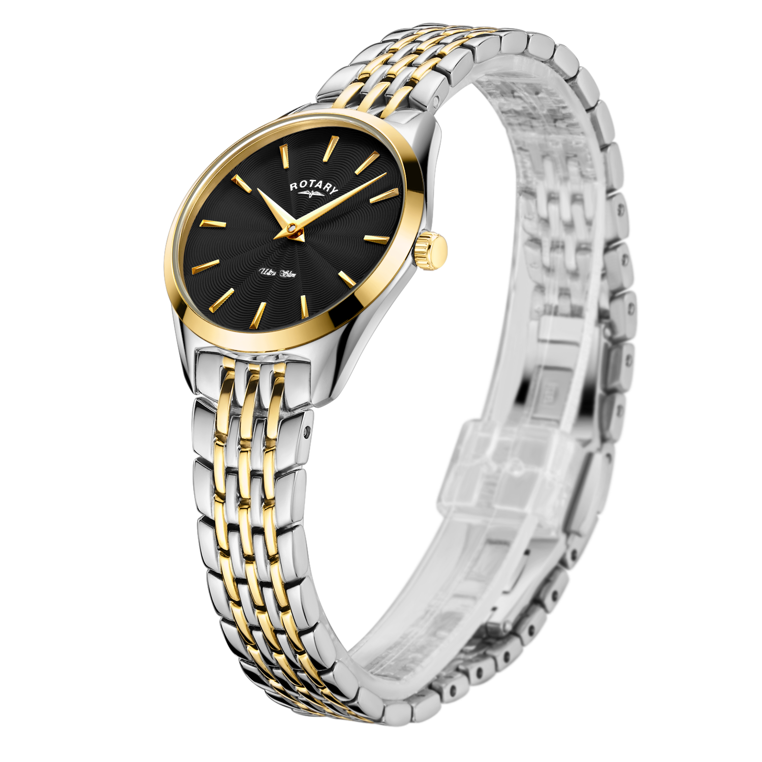 Rotary Ultra Slim Quartz Two Tone Women's Dress Watch | LB08011/04
