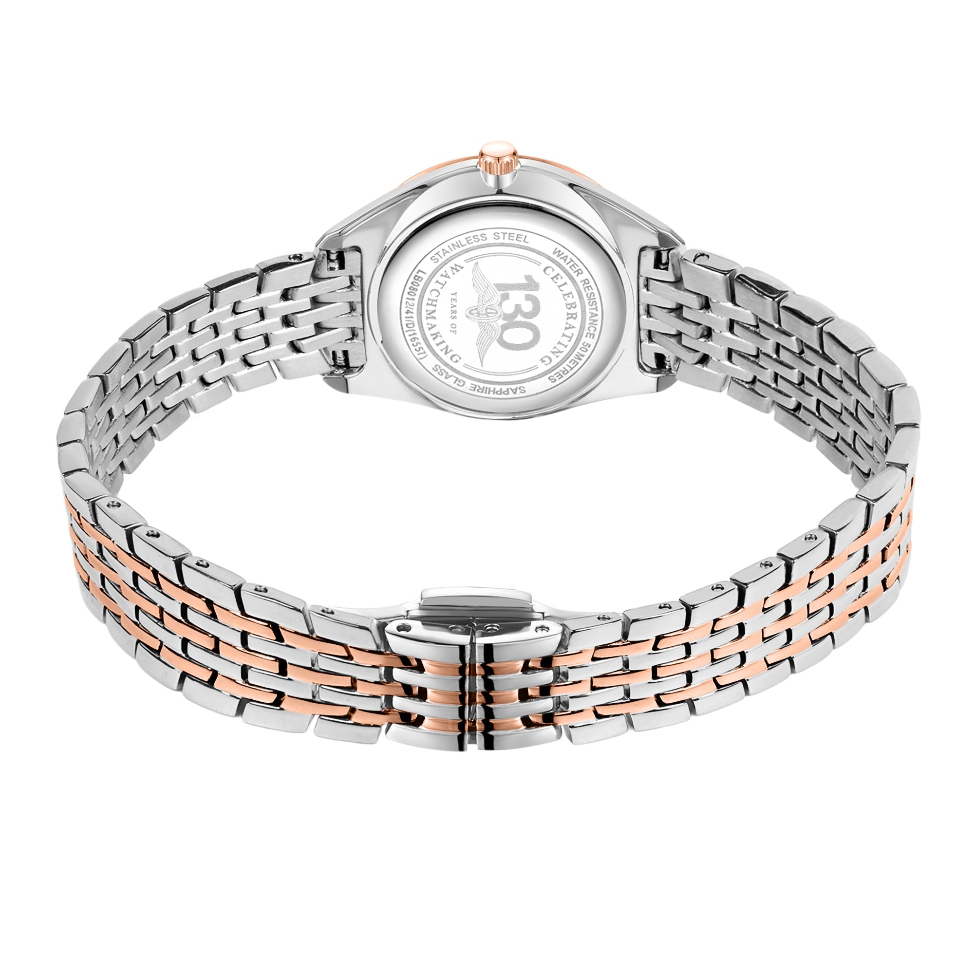 Rotary Women's Ultra Slim Rose Gold and Steel Watch | LB08012/41/D