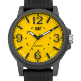 CAT Groovy Yellow Dial Black Hands Black Numerals Black Strap | LF.111.21.731