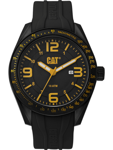 CAT Oceania Black Dial Calendar Yellow Hands Black Strap Men's Watch | LQ.161.21.137