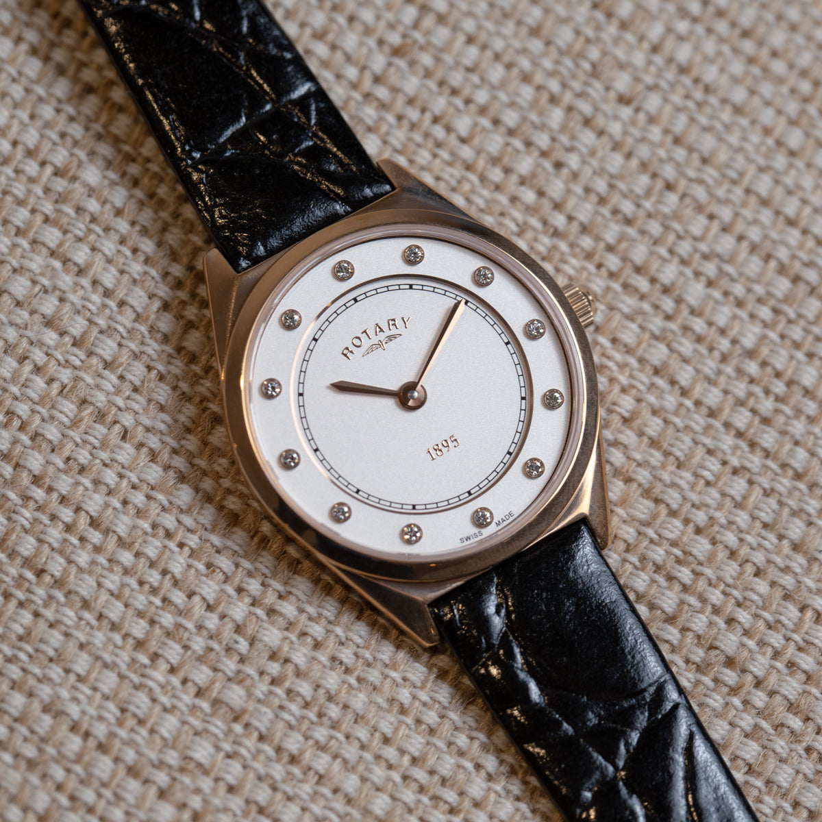 Rotary Ultra Slim Mother of Pearl Dial and Rose Gold Leather 27mm Unisex Watch | LS08003/02