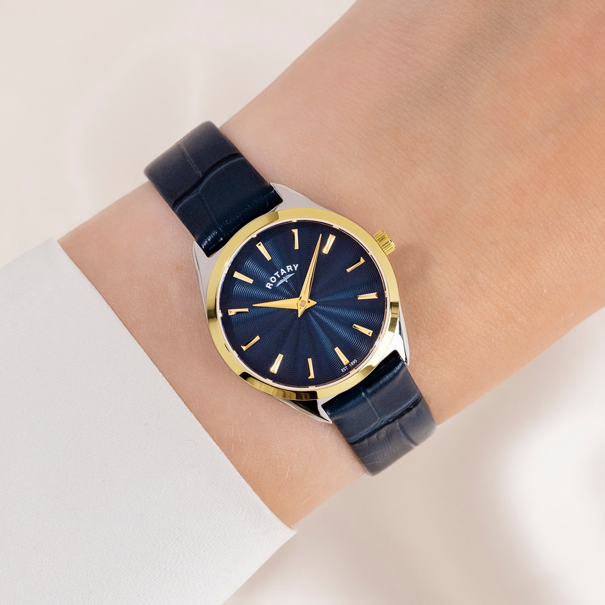 Rotary Ultra Slim Blue Dial and Blue Leather 27mm Women's Watch | LS08011/05