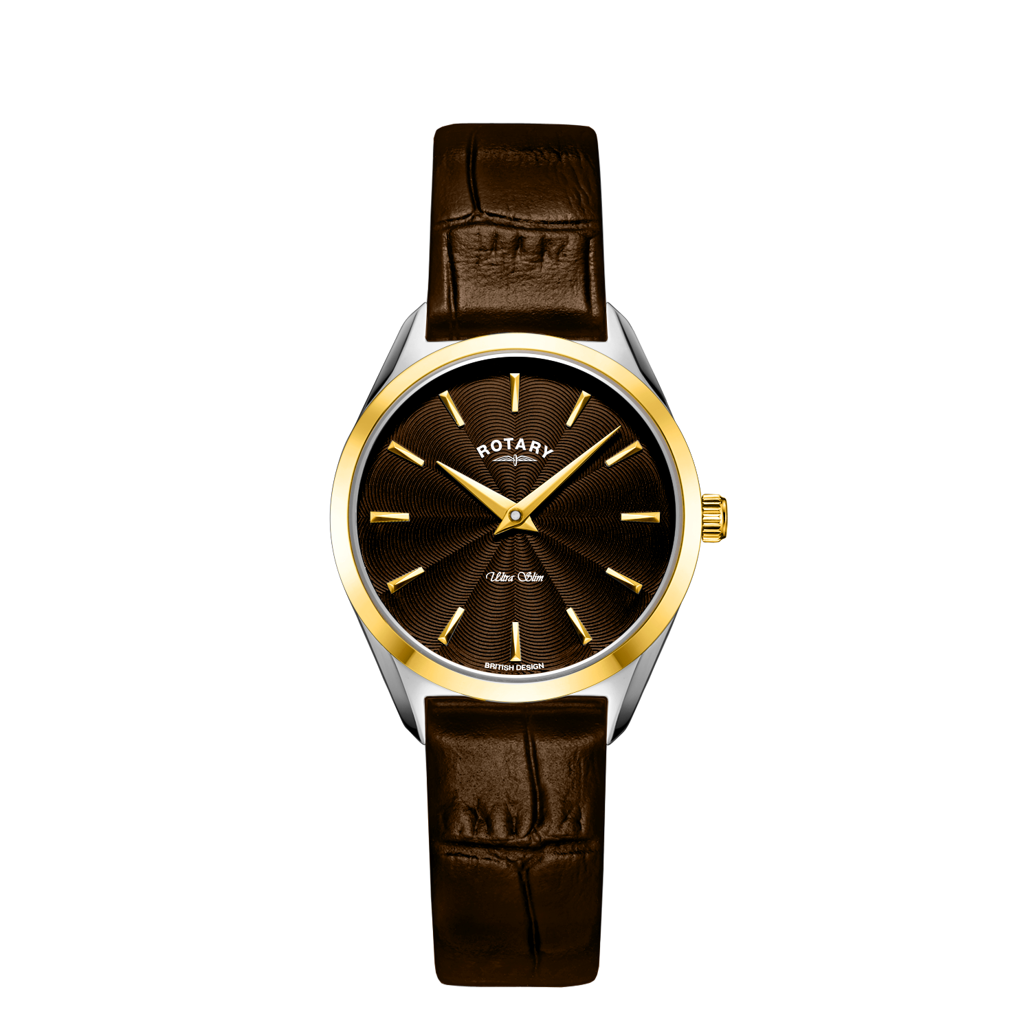 Rotary Ultra Slim Brown Dial and Brown Leather 27mm Women's Watch | LS08011/49