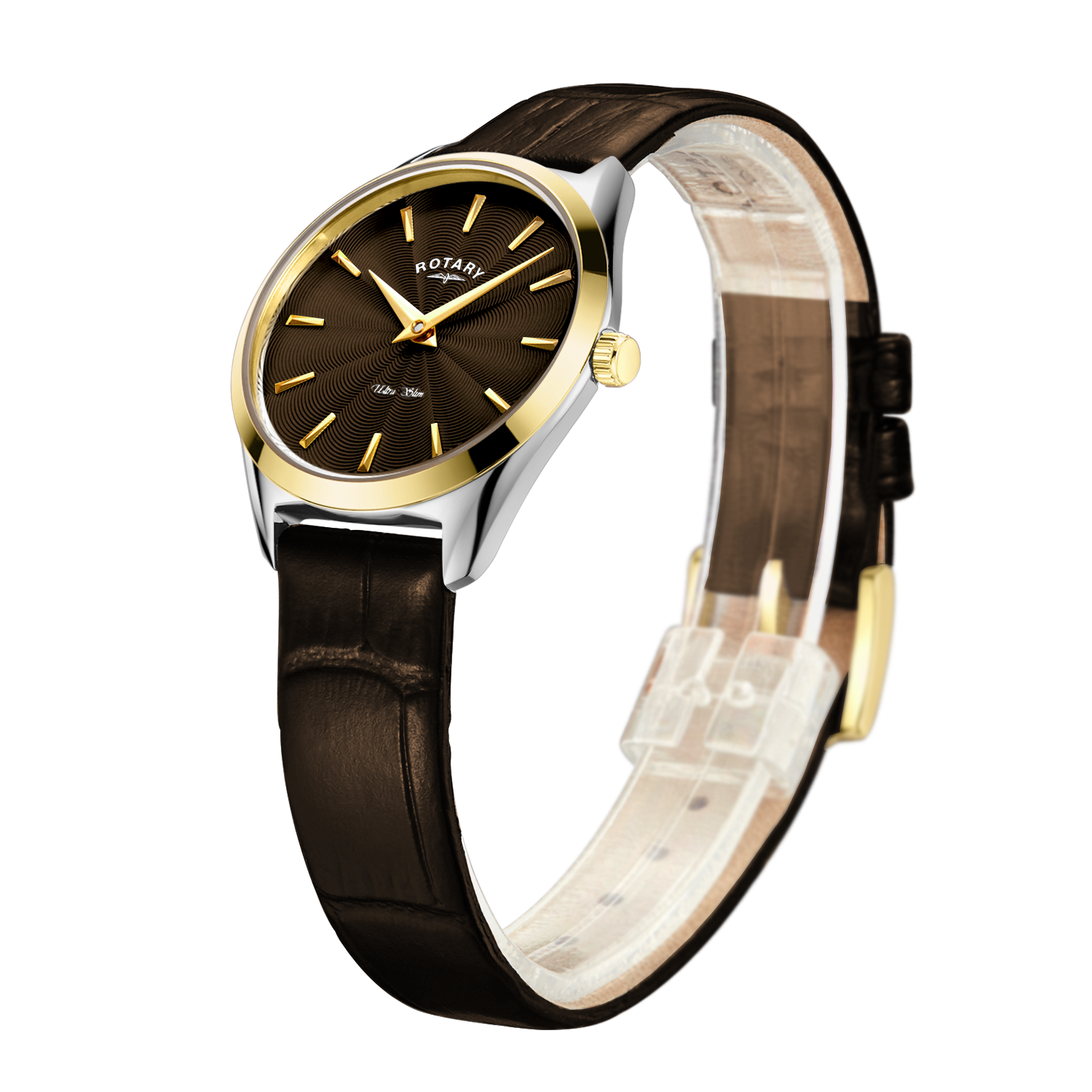Rotary Ultra Slim Brown Dial and Brown Leather 27mm Women's Watch | LS08011/49