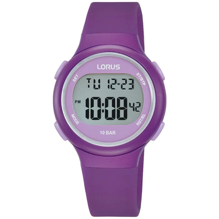Lorus Purple Digital Dial Purple Strap Unisex Watch | R2339QX9